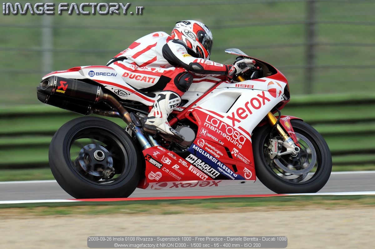 2009-09-26 Imola 0108 Rivazza - Superstock 1000 - Free Practice - Daniele Beretta - Ducati 1098